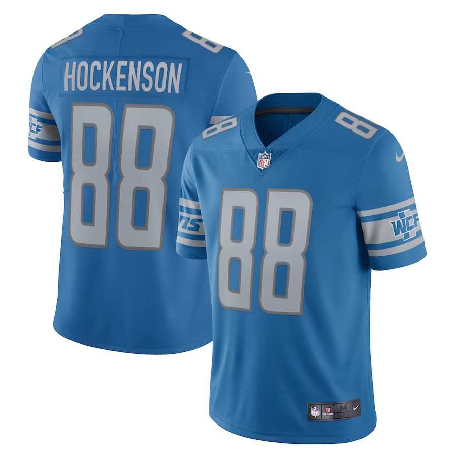 Men Detroit Lions #88 T.J. Hockenson Nike Blue Vapor Limited NFL Jersey->detroit lions->NFL Jersey